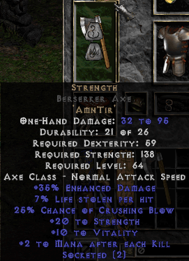 Strength Rune Word in Berserker Axe